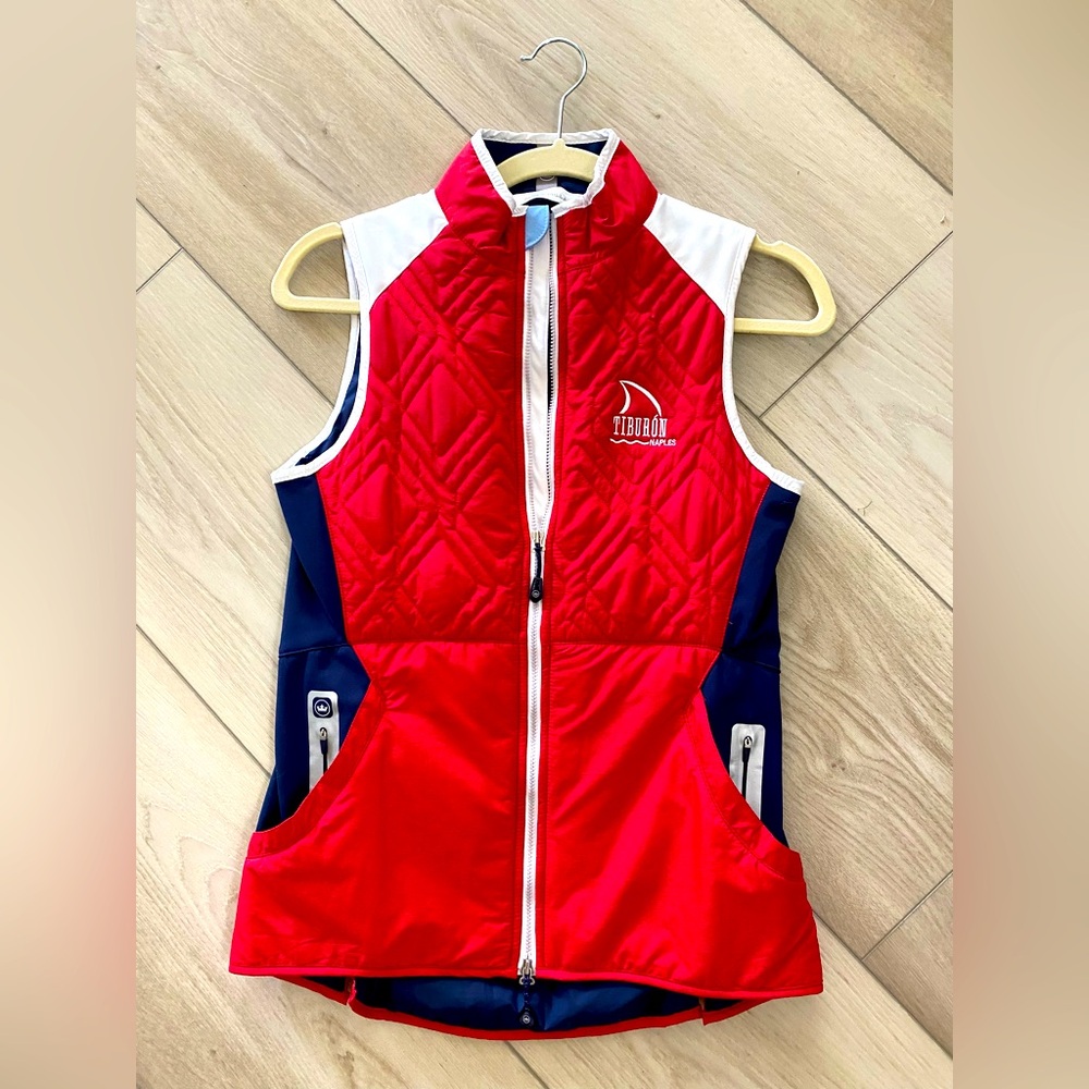 Peter Millar red/navy/white quilted vest
